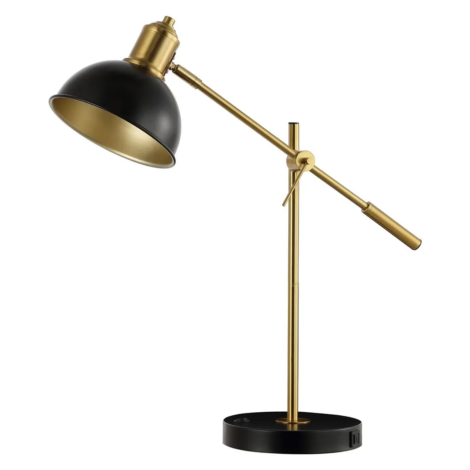 Amur 24" Table Lamp With USB - Black / Brass