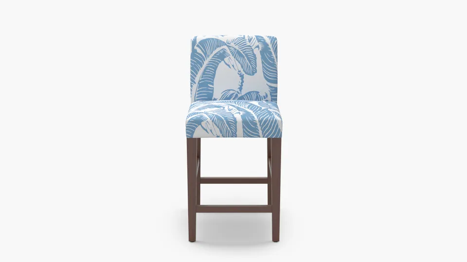 Signature Dining Counter Stool, Cornflower Martinique® Encore, Walnut Square Tapered Leg