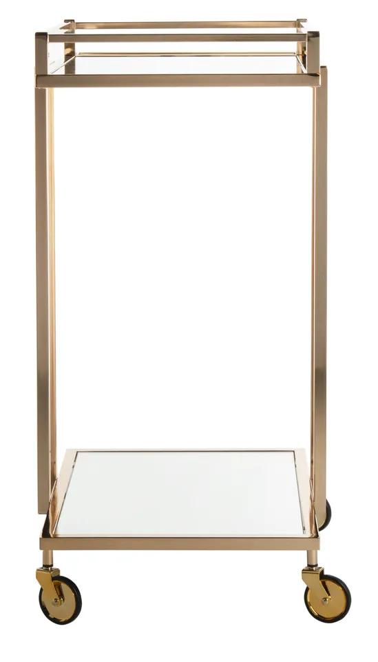 Capri 2 Tier Rectangle Bar Cart - Gold/Mirror