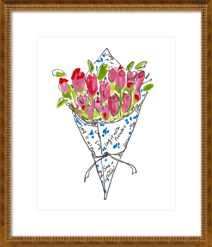 Bodega Flowers in Blue and Pink by Larsen McDowell for Artfully Walls