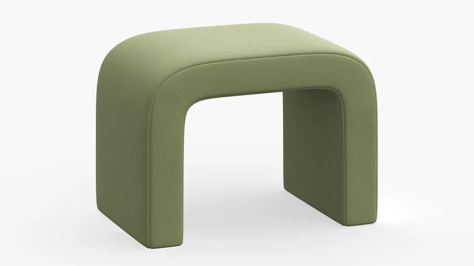 Waterfall Ottoman, Vert Classic Velvet