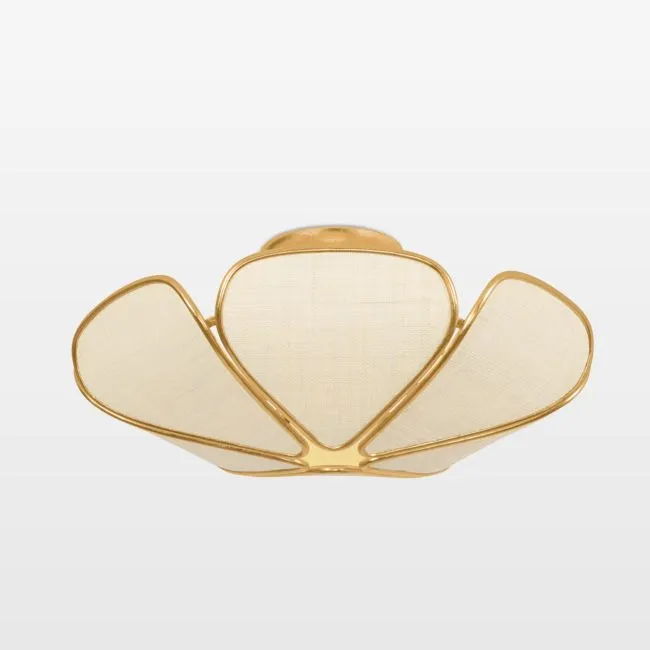 Bayville Natural Woven Semi Flush Mount 20"