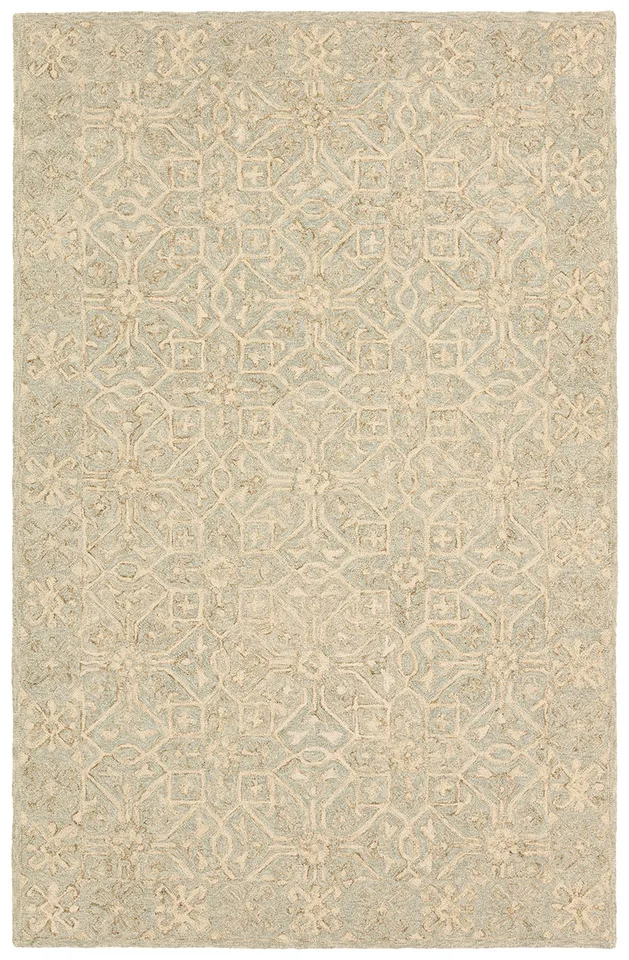 Rylie PRO09 Handmade Vintage Look Green Area Rug (7'9"x9'9")