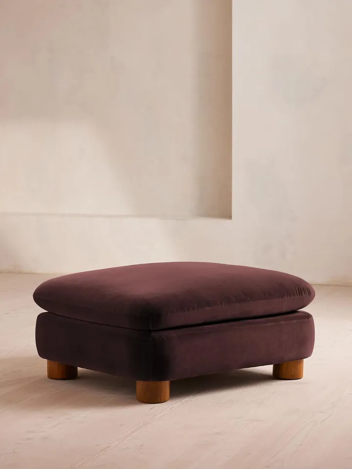 Vivienne Ottoman, Velvet, Aubergine, US