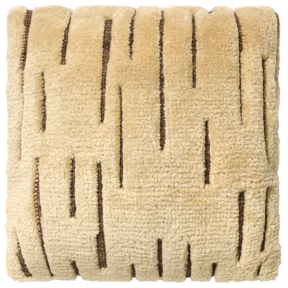 Zoya OTH01 Handmade Abstract White Lumbar Down Pillow (13"x40")