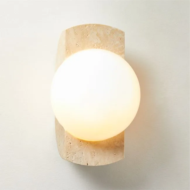 Neptune Travertine Wall Sconce Set of 2