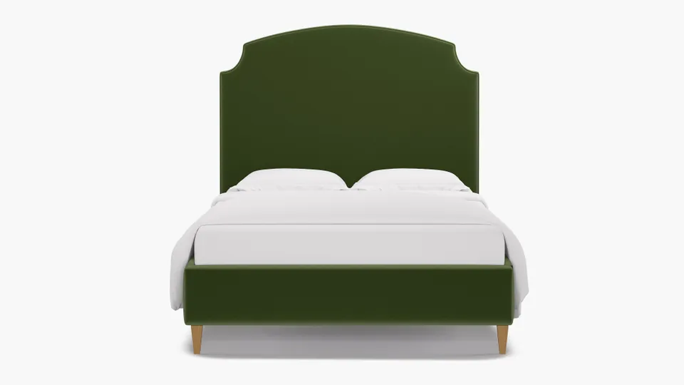 Cove Bed, Essex Performance Velvet, Natural Square Tapered Leg, Full