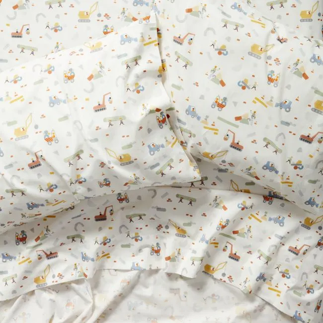Stay Cool Trucks 100% Organic Cotton Kids Queen Sheet Set