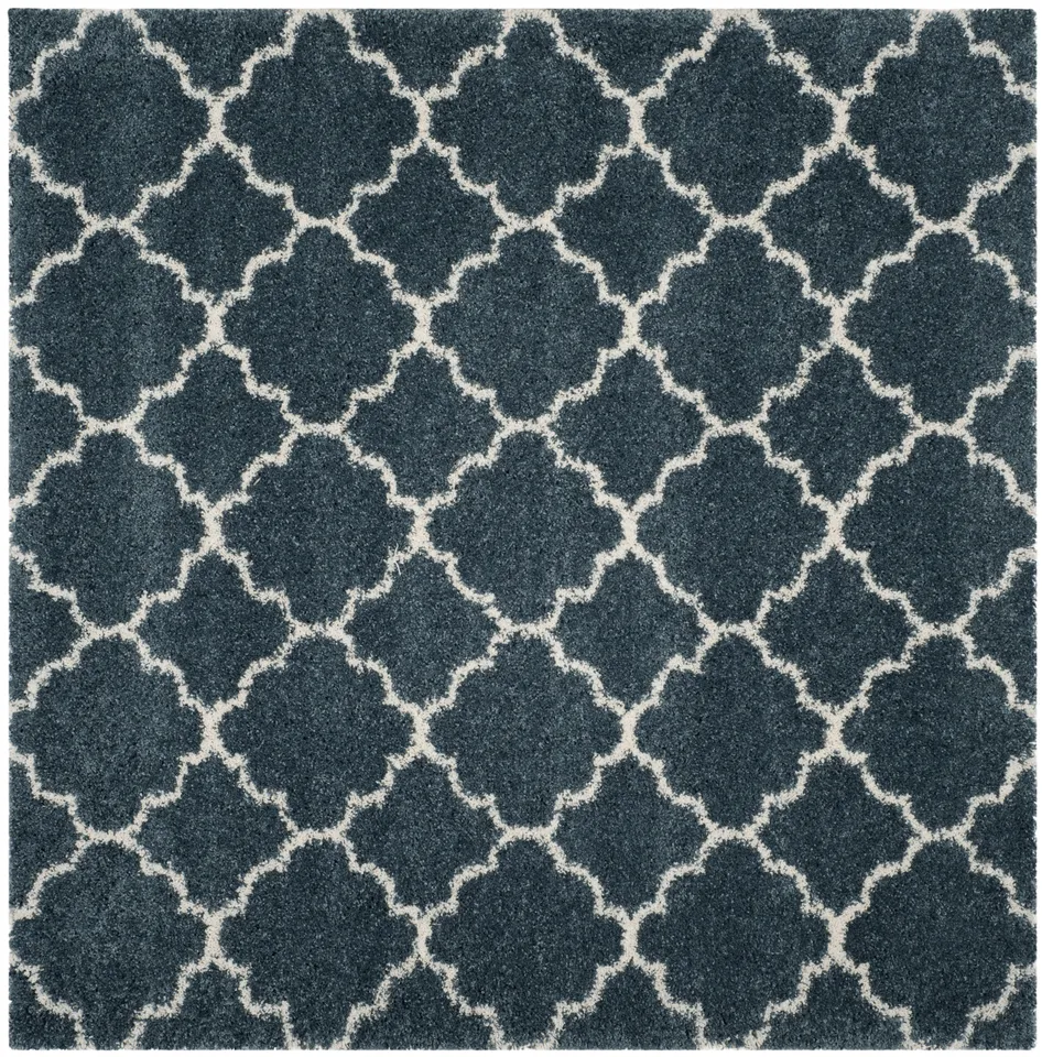 Arlo Home Woven Area Rug, SGH282L, Slate Blue/Ivory,  7' X 7' Square
