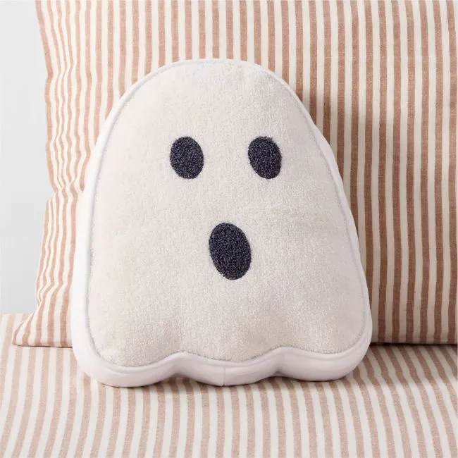 Halloween Ghost Shaped Kids Throw Pillow by Joan Anderson