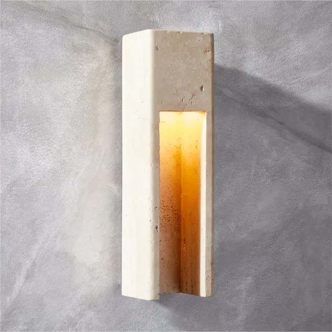 Graziano Indoor/Outdoor Travertine Wall Sconce Set of 2