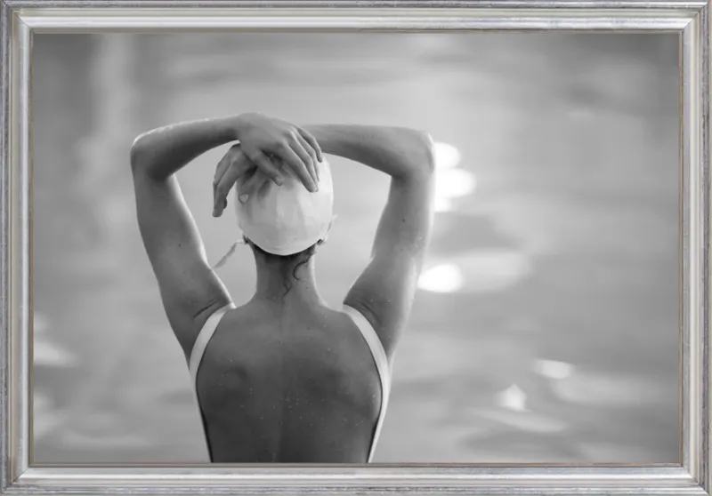 Woman Swimmer in a White Cap by Lucy Snowe for Artfully Walls