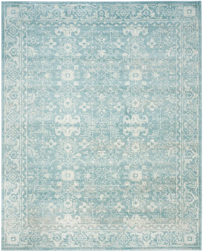 Arlo Home Woven Area Rug, EVK270D, Light Blue/Ivory,  10' X 14'
