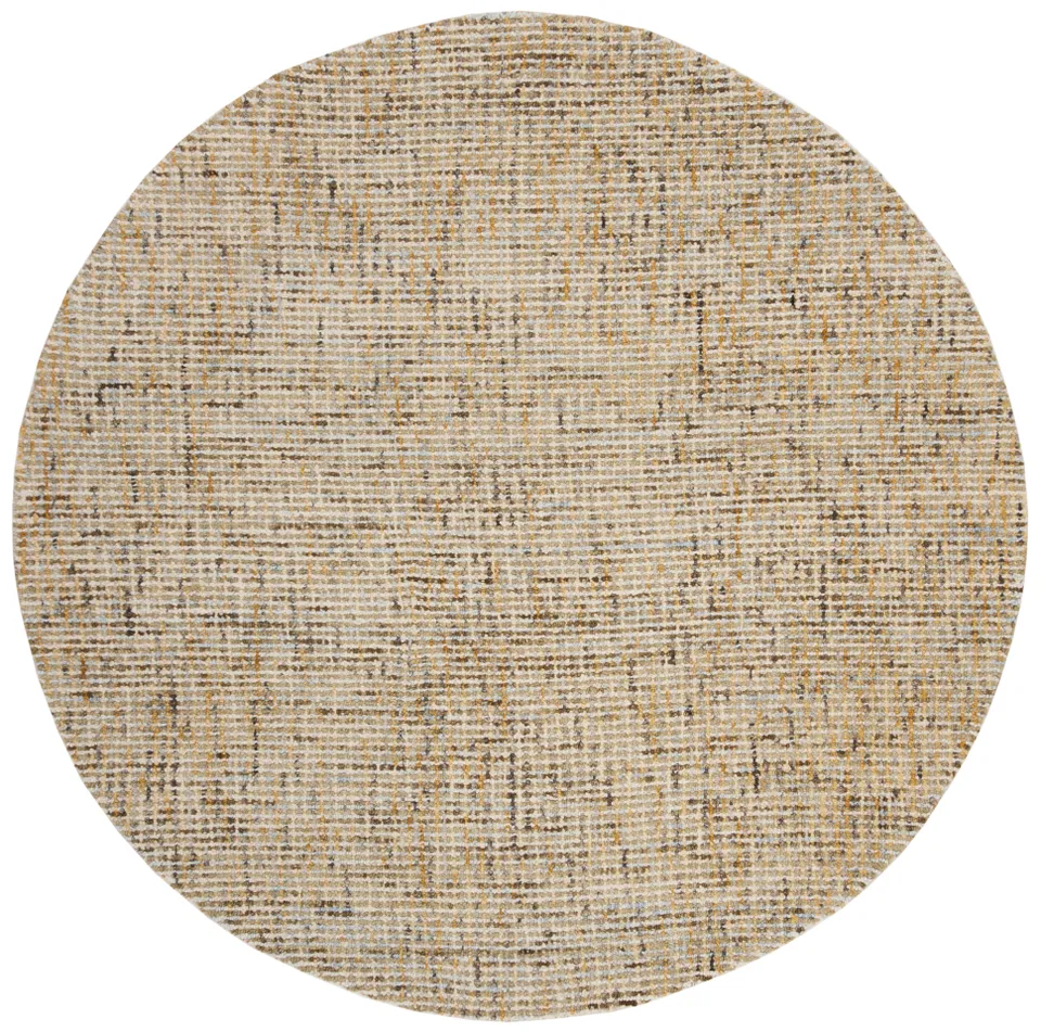 Arlo Home Hand Tufted Area Rug, ABT468D, Gold/Blue,  6' X 6' Round