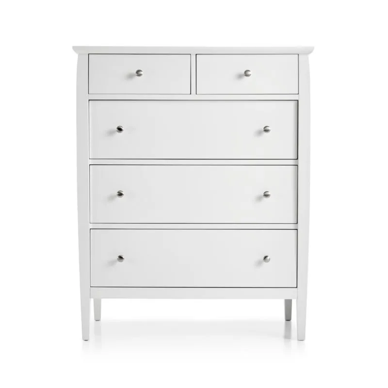 Mason 37" White 5-Drawer Tall Dresser