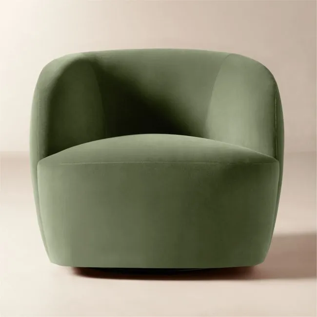 Gwyneth Sage Green Velvet Swivel Chair by goop