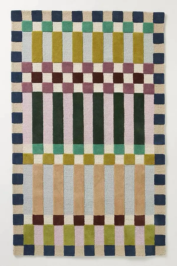 Hoxton Hand Tufted 100% Wool Checkered Rug