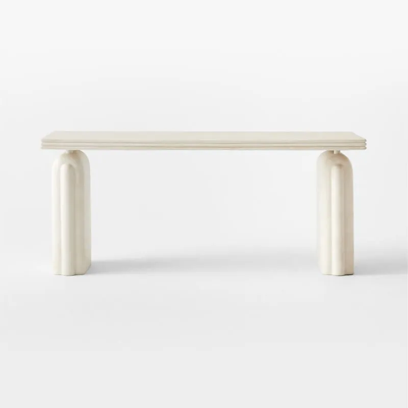 Remoli 68" Swirled Cream Resin Desk
