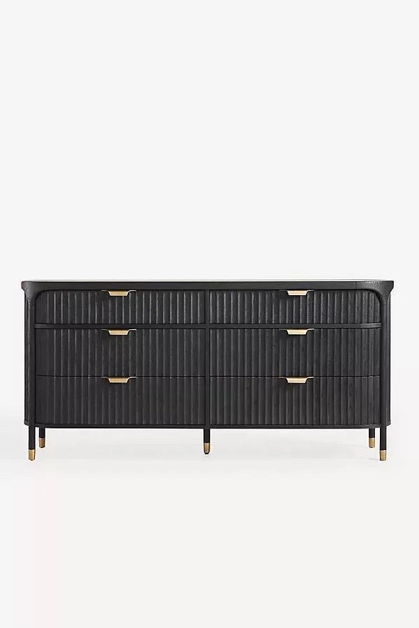 The Isla Fluted-Wood Six-Drawer Dresser