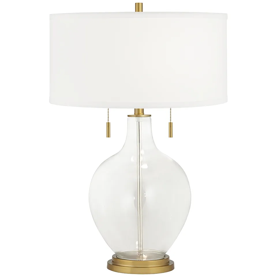 Color Plus Toby 28" High Brass Clear Glass Fillable Table Lamp