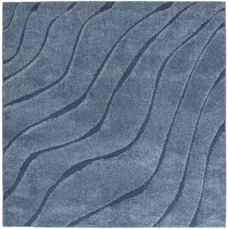 Arlo Home Woven Area Rug, SG472-6065, Light Blue/Blue,  6' 7" X 6' 7" Square