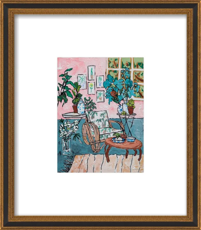 Cane Chair in Tropical Interior by Lara Lee Meintjes for Artfully Walls