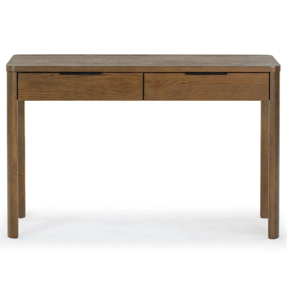 Gabrietta 2 Drawer Wood Desk - Medium Oak/Black