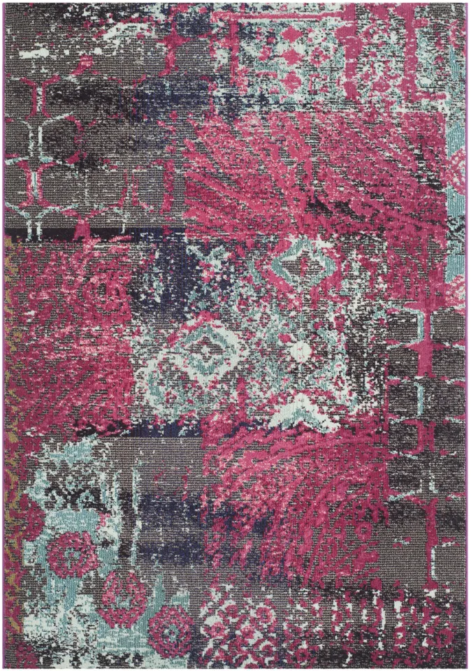 Arlo Home Woven Area Rug, MNC210D, Pink/Multi,  5' 1" X 7' 7"