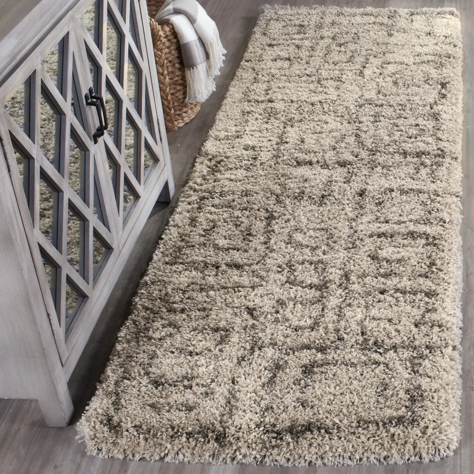 Arlo Home Woven Area Rug, SGB487D, Taupe/Grey,  2' 3" X 11'