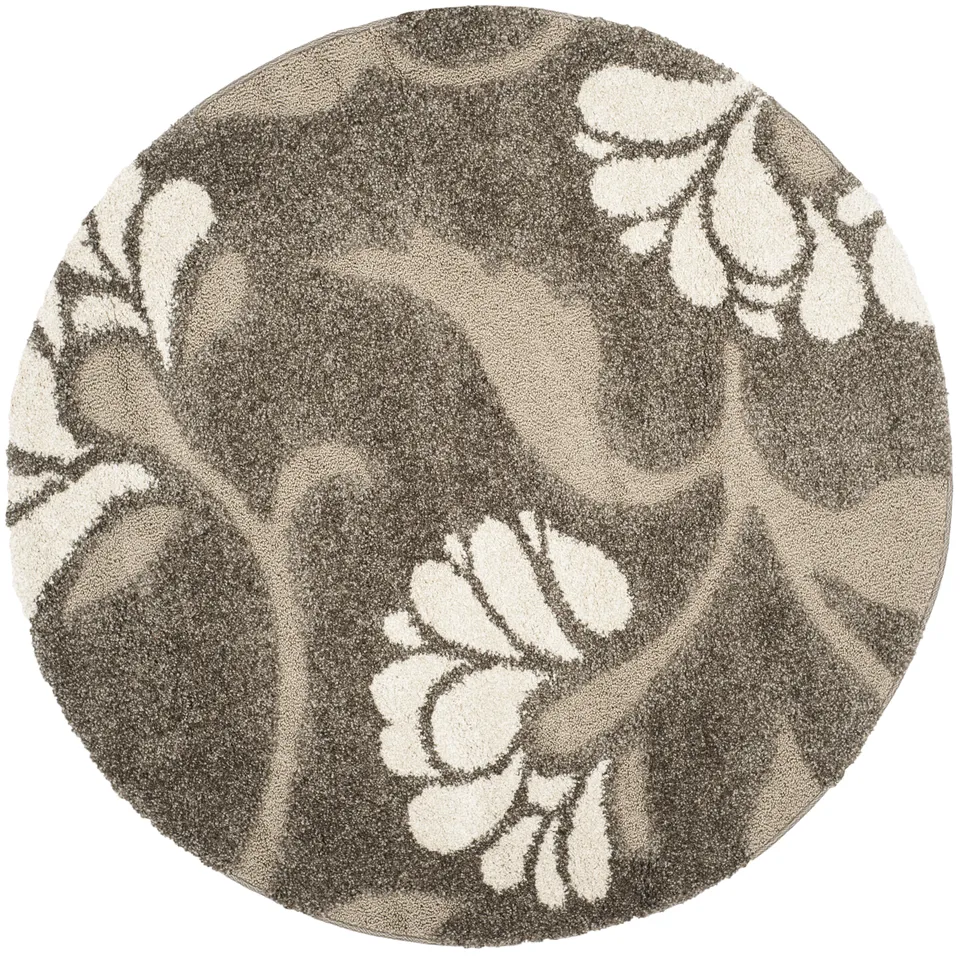Arlo Home Woven Area Rug, SG459-7913, Smoke/Beige,  5' X 5' Round