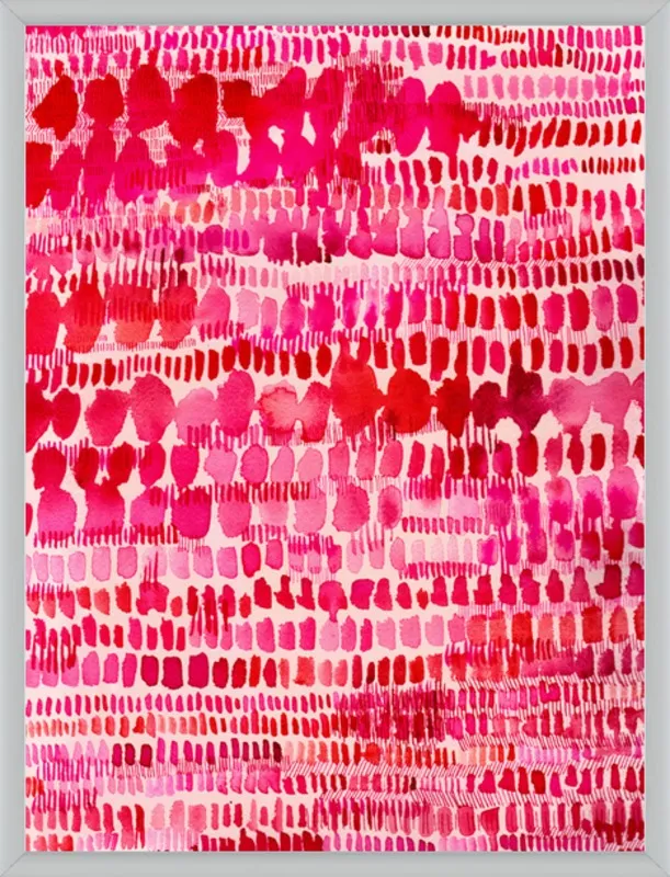 Pink and Red Watercolor Patterns Wall Art  by Paula Mills for Artfully Walls