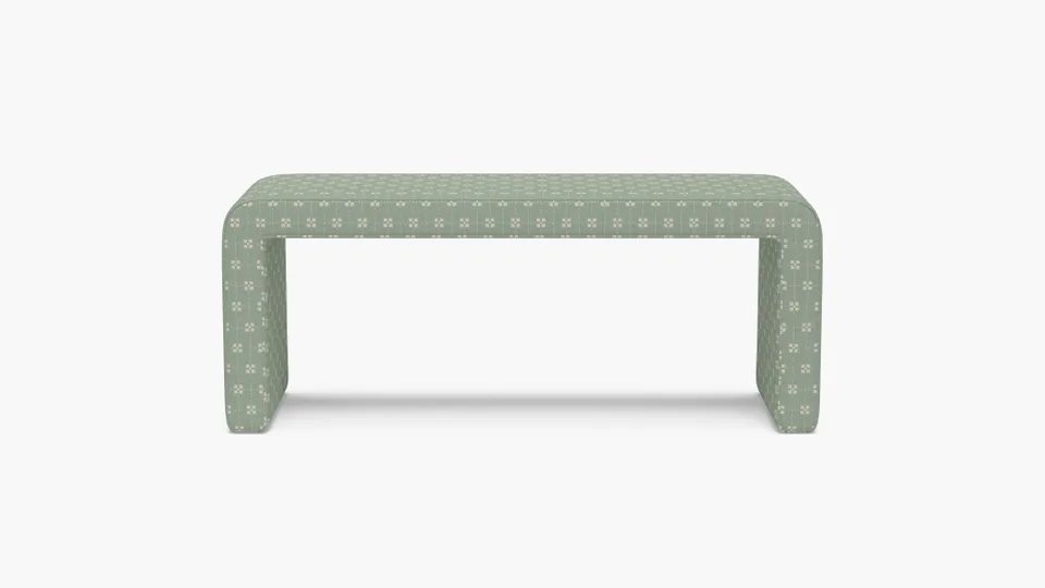 Waterfall Bench, Soft Sage Meadow Check
