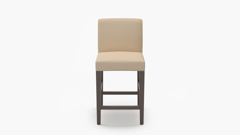 Signature Dining Counter Stool, Flax Twill, Espresso Square Tapered Leg