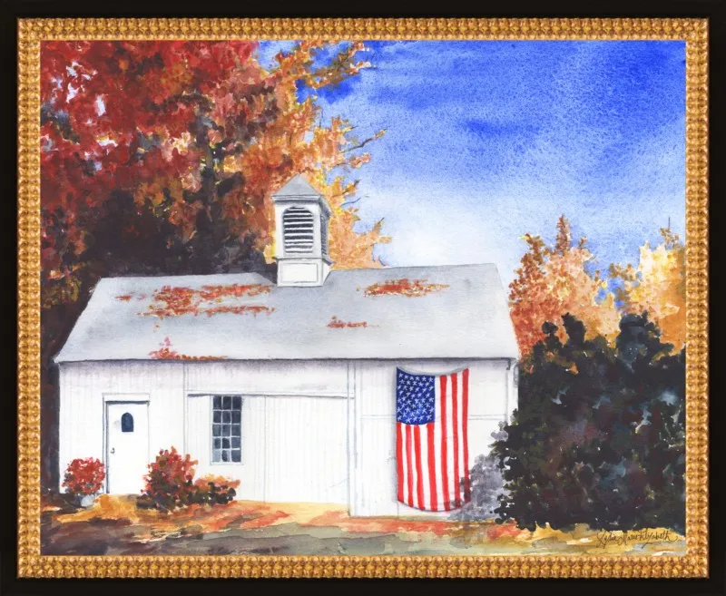 The Ross Barn in Fall by Lydia Marie Elizabeth for Artfully Walls