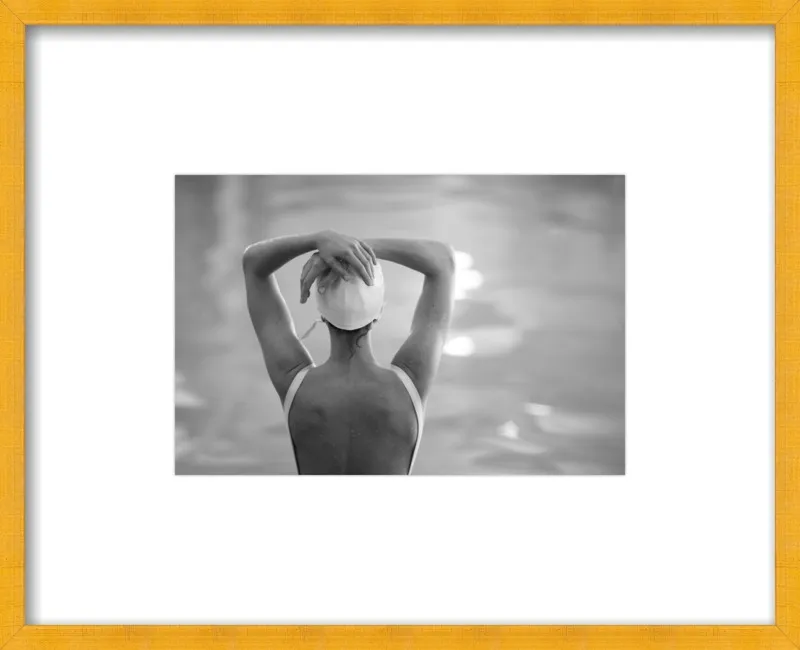 Woman Swimmer in a White Cap by Lucy Snowe for Artfully Walls