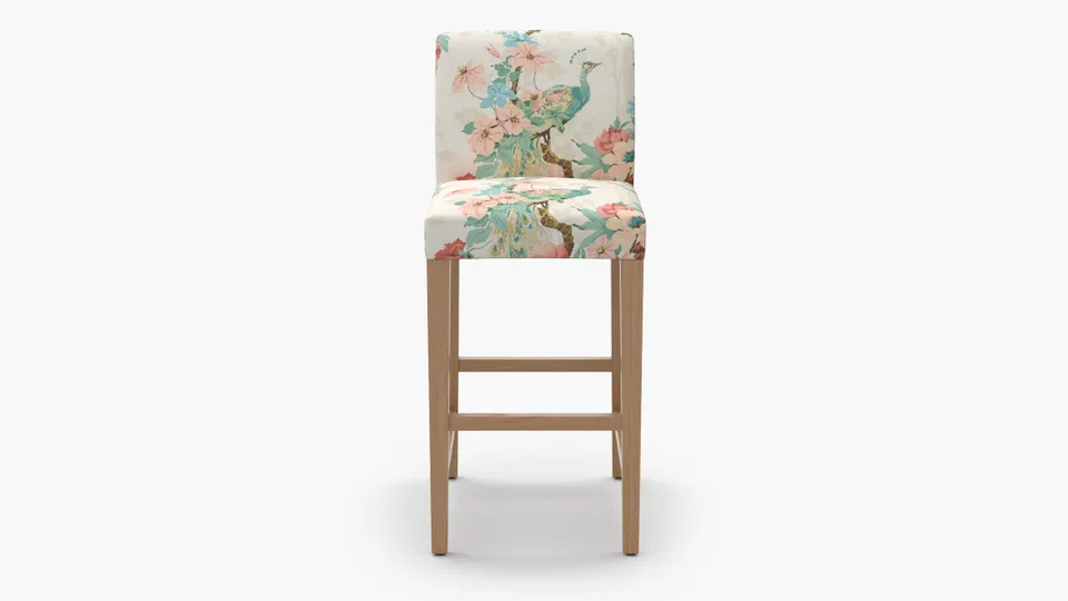 Signature Dining Bar Stool, Rose Peacock Park, Natural Square Tapered Leg