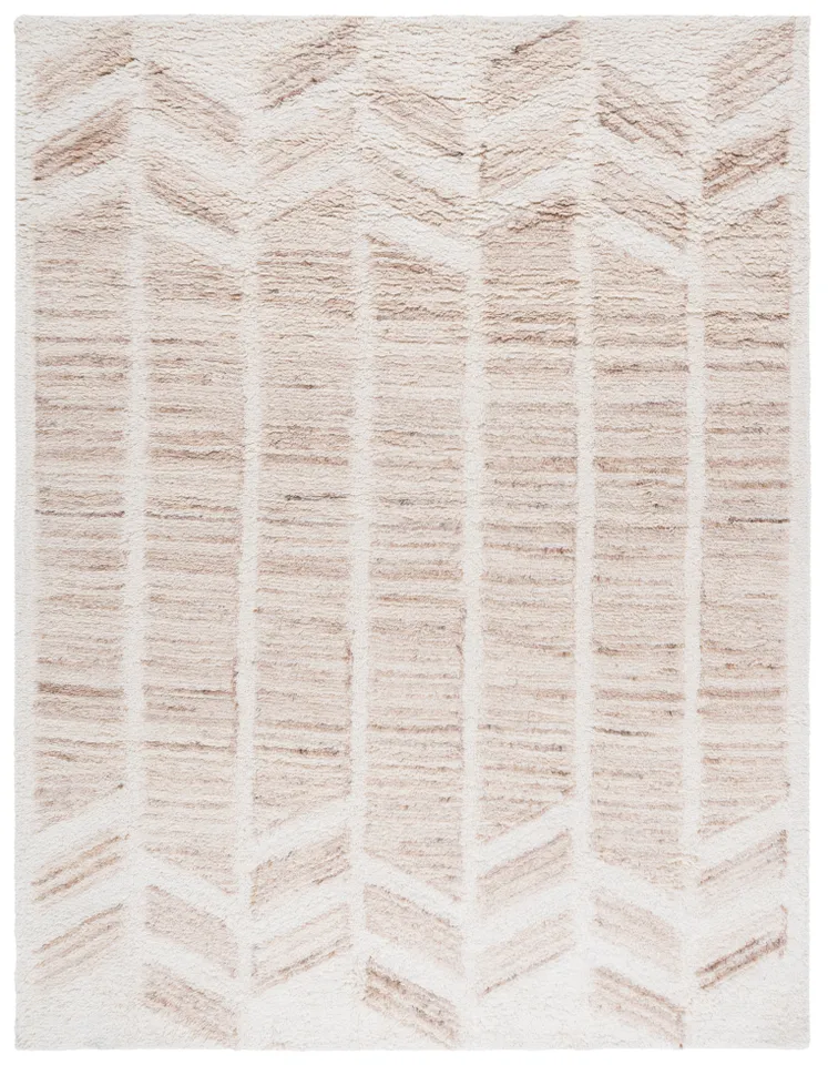 Safavieh Couture Vermont Collection Hand Tufted Area Rug, Beige / Ivory, 8' x 10'