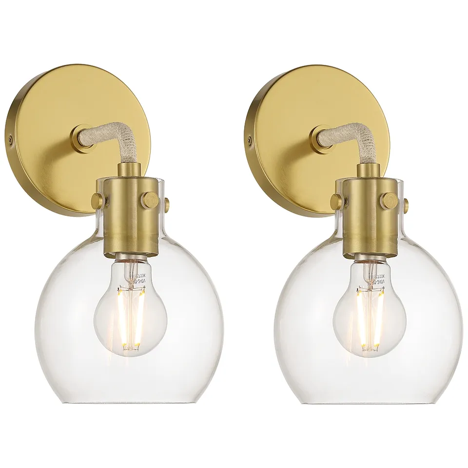 Possini Euro Wicander 11 1/4" High Antique Brass Wall Sconce Set of 2
