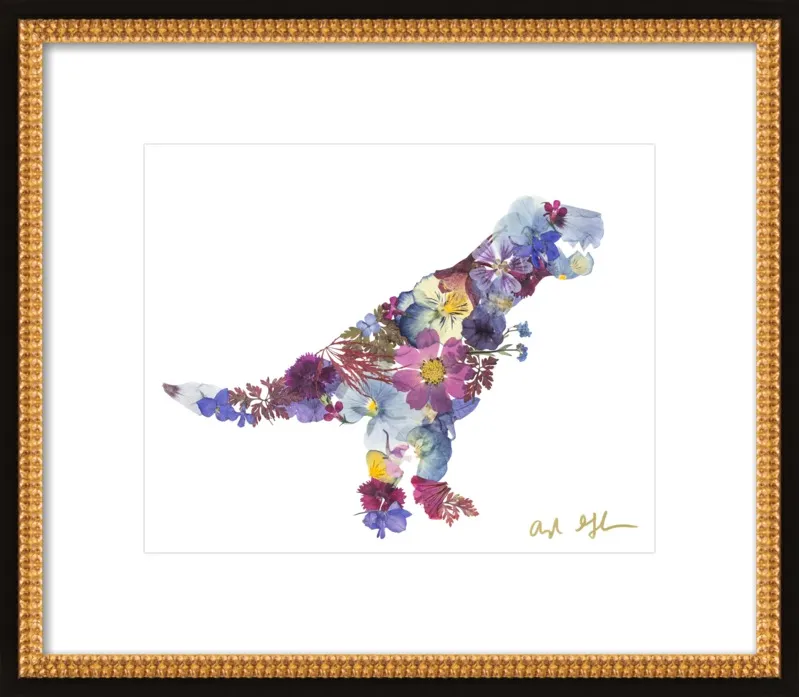 Pressed Flower T-Rex by Ayla Graham for Artfully Walls