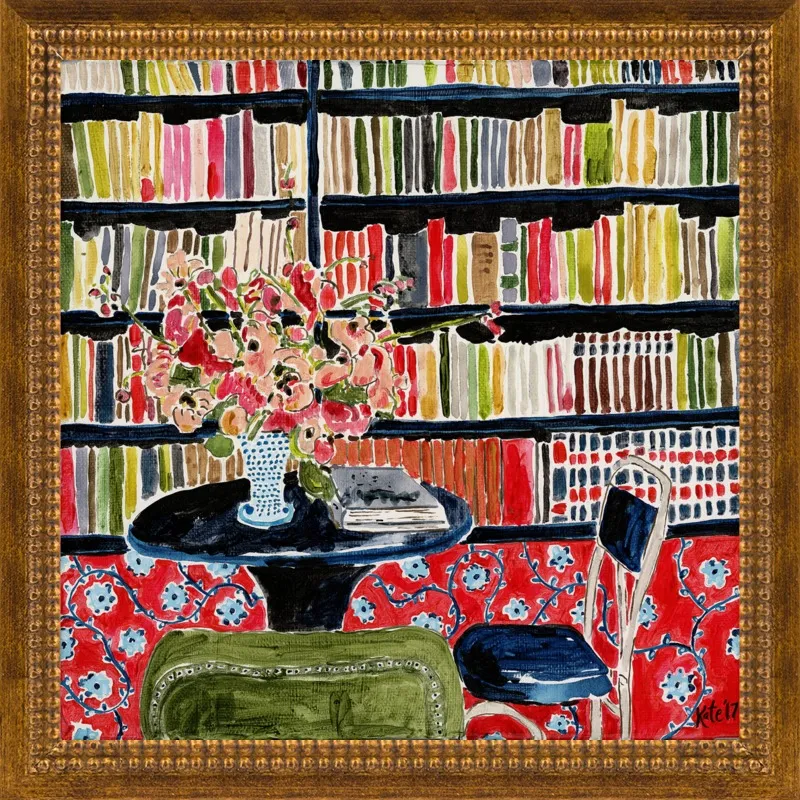 Books with Flowers by Kate Lewis for Artfully Walls