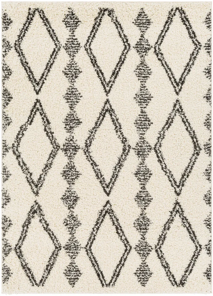 Beni Shag Beige Indoor 7'10" x 10' Machine Woven Rug