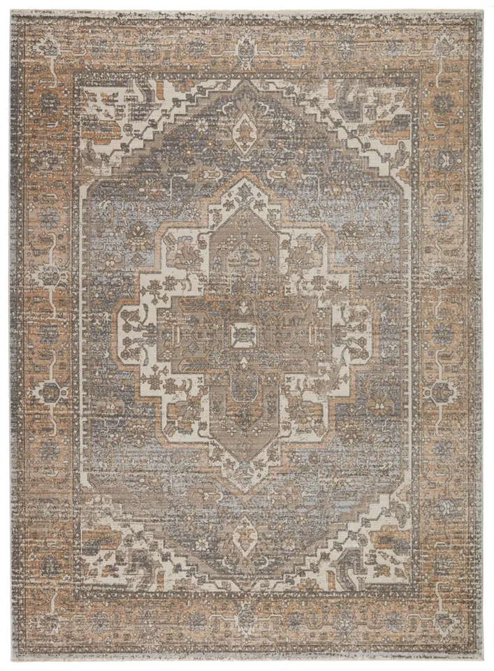 Vibe by Venn Medallion Tan/ Gray Area Rug (7'10"X10'10")