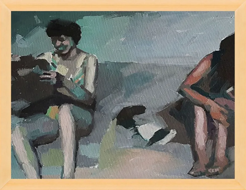 Girls at the beach by Mary Sinner for Artfully Walls