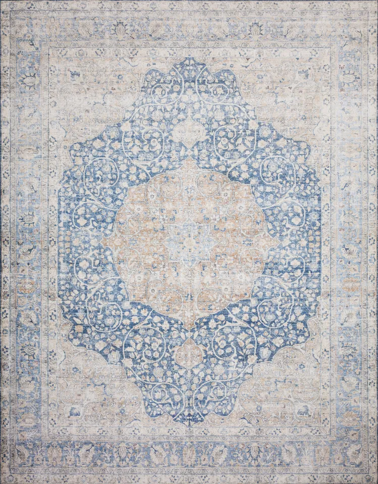 Loloi Layla Blue / Tangerine 2'-3" x 3'-9"
