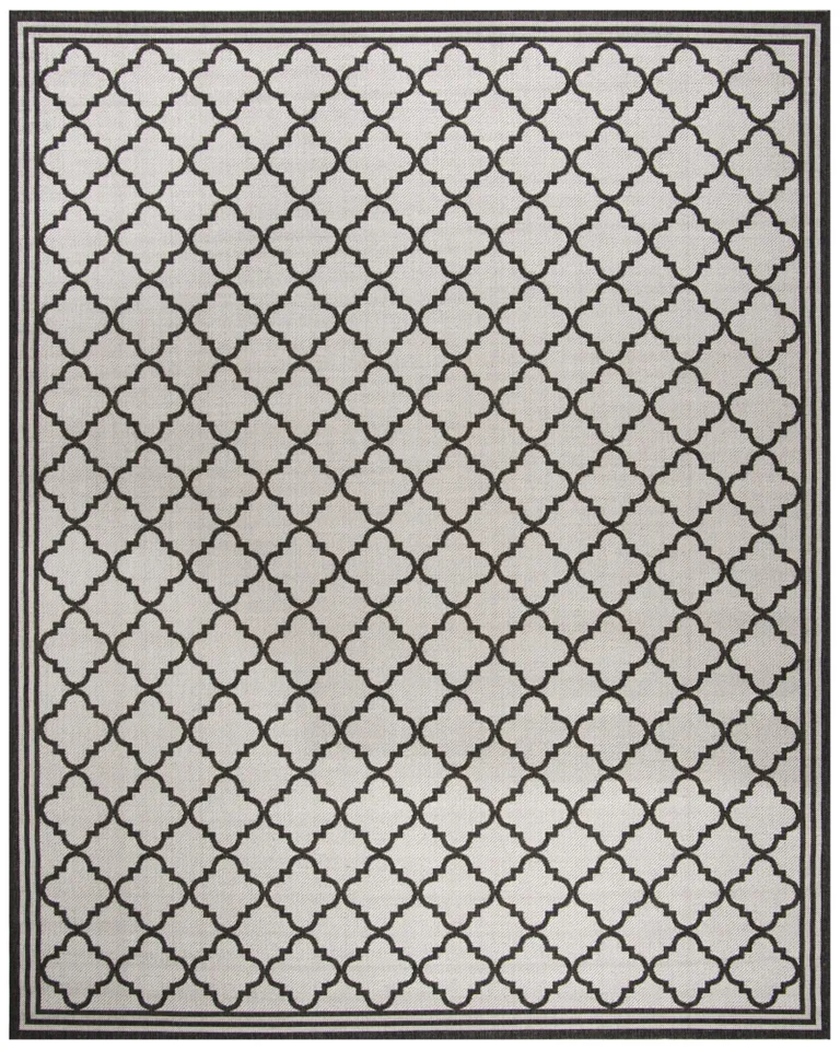 Arlo Home Indoor/Outdoor Woven Area Rug, LND121A, Light Grey/Charcoal,  9' X 12'