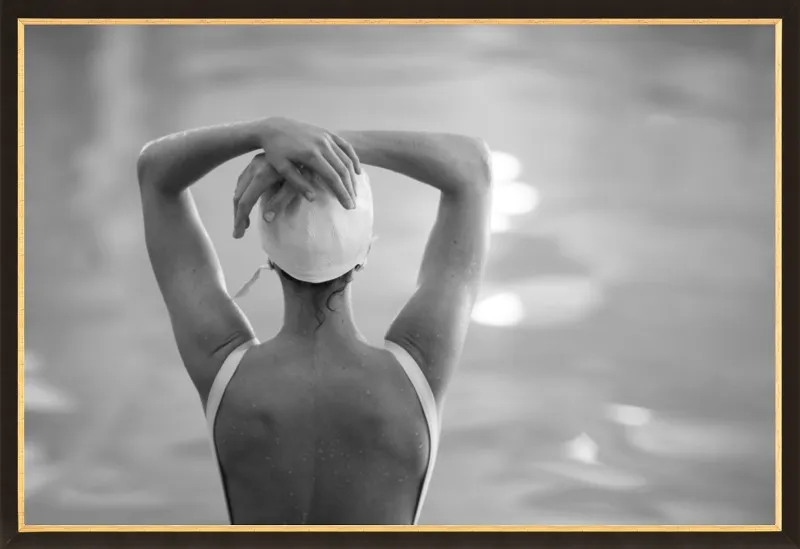 Woman Swimmer in a White Cap by Lucy Snowe for Artfully Walls