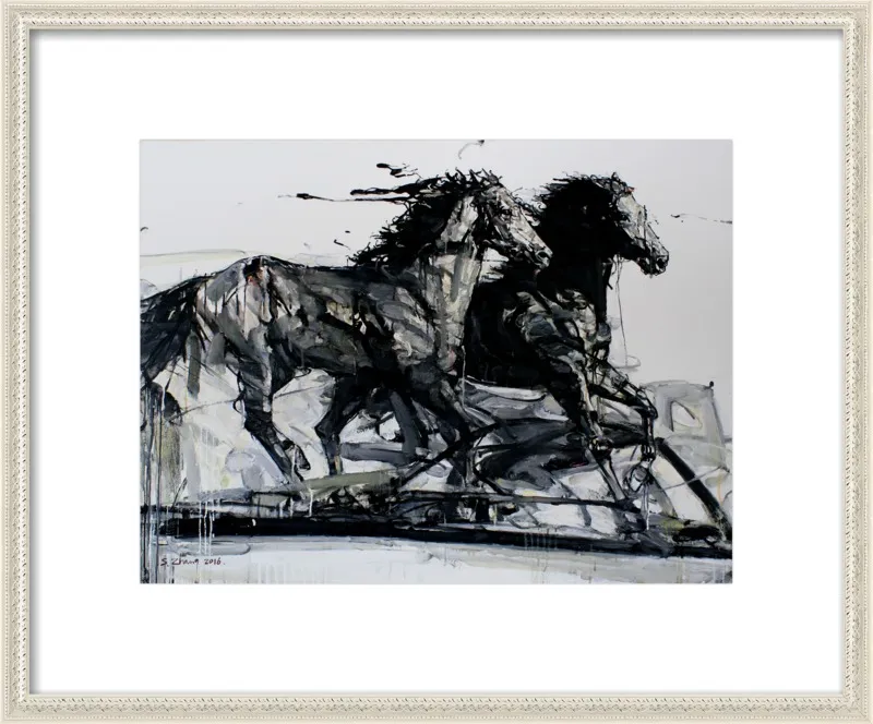 Black Stallions by Shao Y. Zhang for Artfully Walls