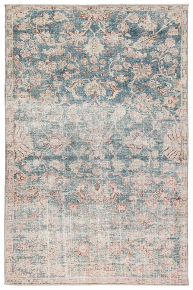 Bardia Oriental Dark Teal/ Rust Area Rug (5'X8')