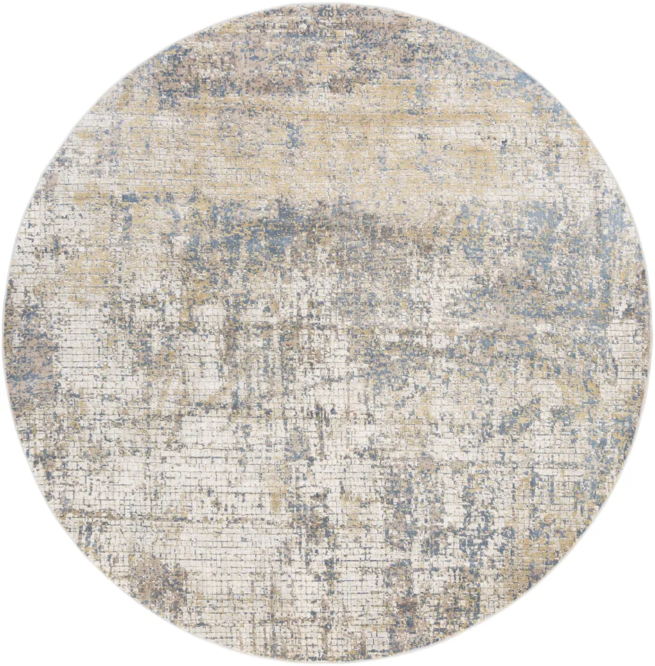 Aisha Beige Indoor 6'7" x 6'7" Machine Woven Rug
