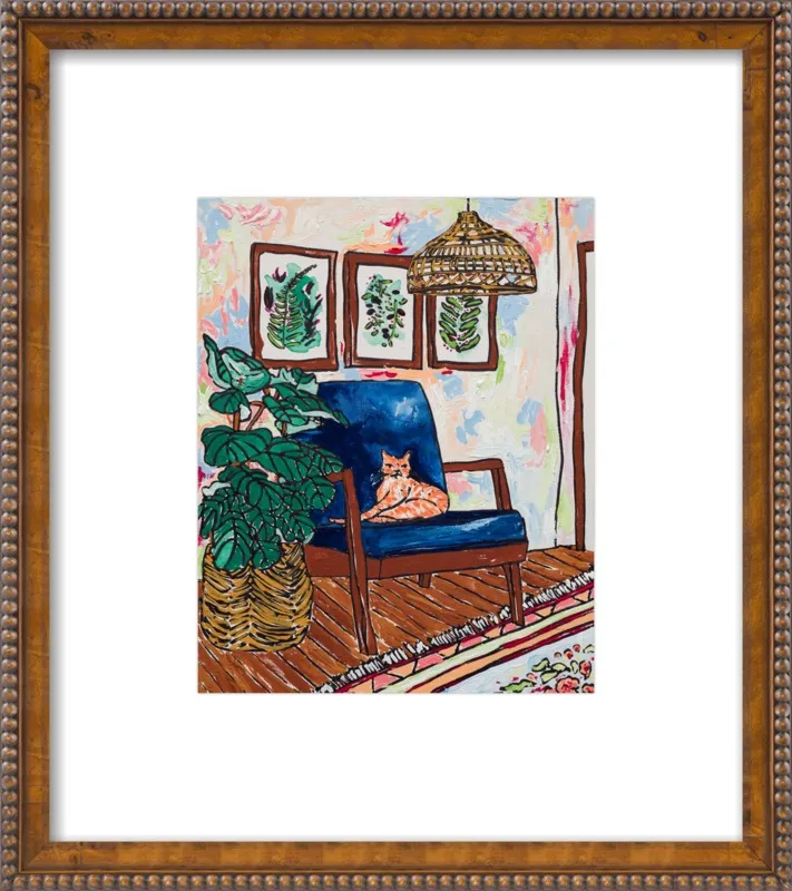 Ginger Cat in Mid Century Chair by Lara Lee Meintjes for Artfully Walls